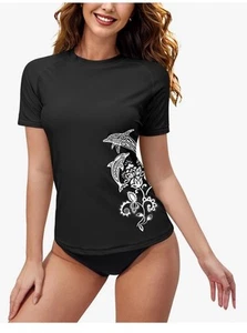 BesserBay Badeshirt Damen Tropen Rash Guard kurzarm Schwimmen bedruckt 2 XL - Bild 1 von 1