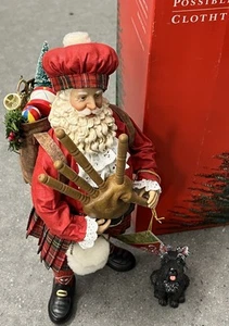 Possible Dreams Clothtique Highland Santa con perro escocés de colección Santa escocés - Imagen 1 de 10