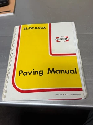 Manual de pavimentación Blaw-Knox R-10-92-10000 Foto 1 de 4