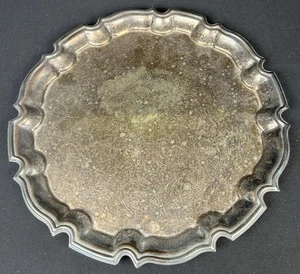 "Bandeja de servir retro vintage plateada Cavalier hecha en Inglaterra de 10"" de diámetro" - Imagen 1 de 7