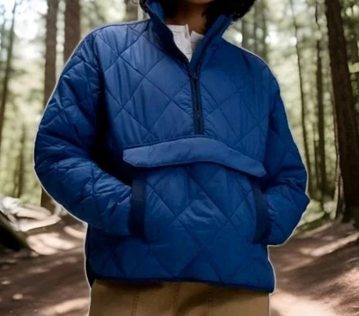 Alpine Design Women's Quilted Anorak Jacket Blue L Pullover Thermolite NWT  - Image 1 of 4