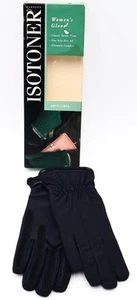 Guantes para mujer Aris Isotoner 1996 vintage tejidos forrados (negro) nuevos en caja - Imagen 1 de 7