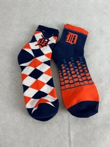 Detroit Tigers Men's Quarter Large Socks 2 Pairs - Picture 1 of 2