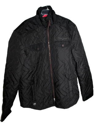 KIMES RANCH MEN'S BLACK QUILTED ZIP WESTERN FLANNEL LINED JACKET COAT XX-LARGE - Image 1 of 2