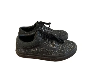VANS Size 7.0 Women Unisex Casvas Cheetah Print Metallic Lace Black - Picture 1 of 10