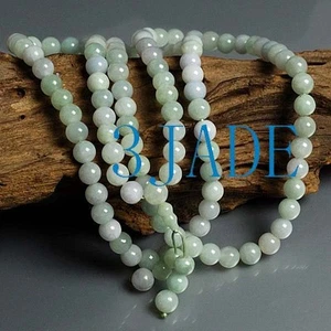 32 Zoll Natürliche Jadeit Jade Yoga Mantra Meditation Buddhistische Gebetsperlen/Halskette - Bild 1 von 7