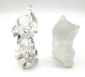 Lenox Lead Crystal Elephants “Bashful & Bold” Classic Collectibles Home Decor - Picture 1 of 13