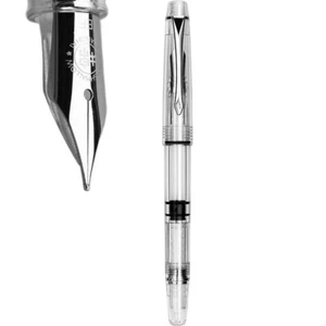 Mian Mian 494 Transparent Piston Fountain Pen iridium Extra Fine EF/F Nib Gift - Picture 1 of 12