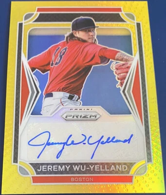 JEREMY WU-YELLAND 2021 PANINI PRIZM DRAFT PICKS GOLD AUTO 1/10 RED SOX EBAY 1/1 - Image 1 of 3