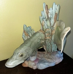 Vintage Muskie/Northern Pike Ceramic Fish Sculpture - 11" x 11" - Excellent! - Picture 1 of 5