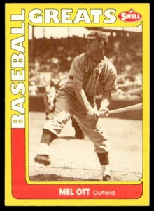1991 Swell Baseball Greats 144 Mel Ott New York Giants Baseball Card - Picture 1 of 2