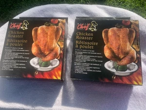 2 Master Chef Chicken Roaster Stainless Steel Barbecue Tool Dishwasher Safe NIB - Picture 1 of 9