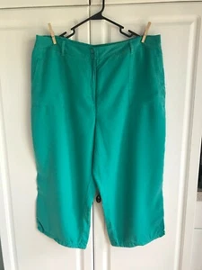 Nuevos Pantalones Capri Para Mujer Colección JM Talla 18 Verde Caribe Parcialmente Elásticos - Imagen 1 de 7