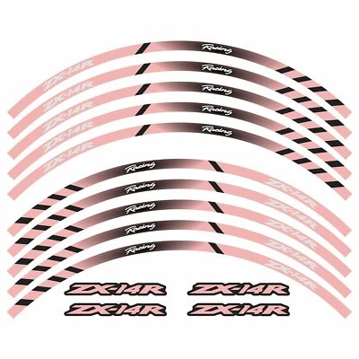 For Kawasaki ZX14R 17" Motorcyle Reflective Wheel Rim Tape Decal Stripes Sticker Foto 1 de 4