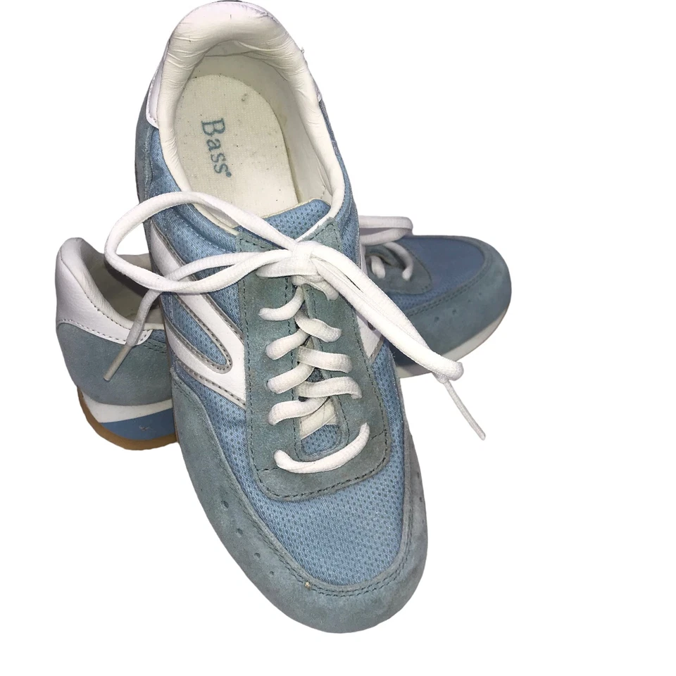 Bass Women's Shoes Blue White Leather, Lace Up Sneakers Size 6M - Image 1 of 4