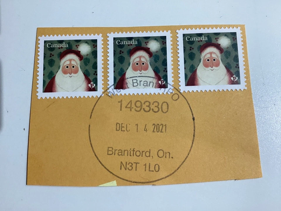 Estampillas usadas de Canadá en papel - Navidad 2021, Papá Noel Foto 1 de 1