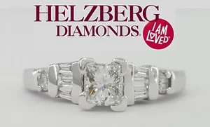 Helzberg Signature Square Princess Diamond Engagement Ring 0.58 ct Platinum - Picture 1 of 11
