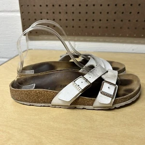 Birkenstock Damen Yao Balance Sandalen Pantolette weiß Birko Flor Gr. 39 US 8 schmal - Bild 1 von 9