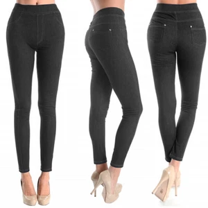 Women Skinny Jeggings Black Stretchy Pants Leggings Jeans - Picture 1 of 1