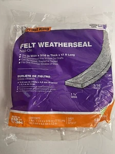 Frost King S214/17H FELTRO A STRISCE METEOROLOGICHE 1-1/4'' IN X 17' FT Grigio - Foto 1 di 2