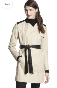 French Connection Inverted-Collar Belted Trench Coat sz M - Picture 1 of 5