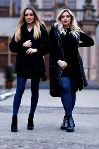 Aurellie Women Plus Size Warm Winter Work Everyday Tights Navy (UK Sizes 14-22) - Picture 1 of 4