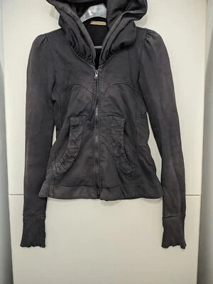 Prairie Underground Sweatshirt Jacket Womens XS Black Cloak Zip Hoodie Organic - Image 1 of 4