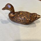 Vintage Duck Decoy Carved Wood Signed G.C 1982 Small Decor Collectible Damage