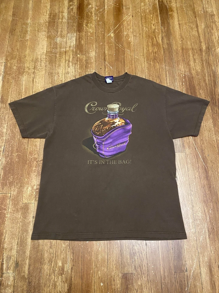 Camiseta Vintage Años 90 Crown Royal Marrón Gráfico Adulto XL Foto 1 de 4