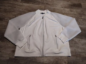 Ralph Lauren L-RL Full Zip Sweatshirt Women’s Size XL White Activewear NWOT - Picture 1 of 19