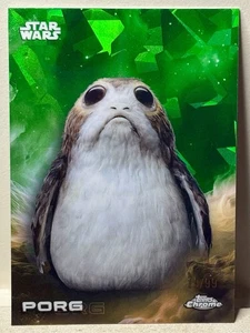 Porg 2025 Topps Chrome Sapphire Star Wars Green 19/99 The Last Jedi - Picture 1 of 7