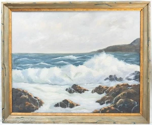 Beautiful Gene M. Bell Impressionist Oil Painting Rocky Coastal Seascape, Fine! - Picture 1 of 14