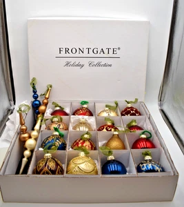 Fronttor Christbaumschmuck mundgeblasenes Glas & verziert 20 Stück orig. Box - Bild 1 von 24