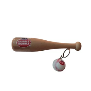 Bate de béisbol doble goma burbuja y llavero extraíble llavero NUEVO NUEVO EN PAQUETE - Imagen 1 de 6
