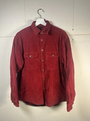 Vtg Arrow Blue Jean Shacket  Red Corduroy Blanket Lined Button Workwear - Image 1 of 4