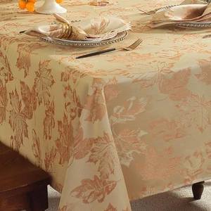 Tovaglia Autunno 60 x 120 Pollici Rettangolare Foglie di Acero Jacquard Tavolo Damascato C... - Foto 1 di 7