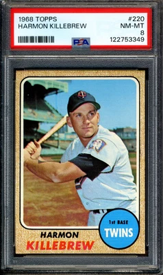 1968 Topps #220 Harmon Killebrew PSA 8 casi nuevo-como nuevo Foto 1 de 2