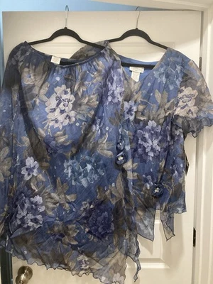 Lady Dorby 20W Floral Skirt Set Dark Blue Light & Dark Ombre - Image 1 of 4