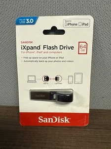 NEW SanDisk iXpand 64GB USB 3.0 Lightning Flash Drive For iPhone, iPad, PC - Photo 1/3