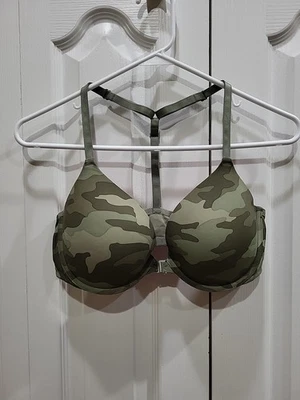 Pink Bra 36D Push Up Bra Wear Everywhere Push-Up Green Camo Victoria Secret VS - Image 1 of 4