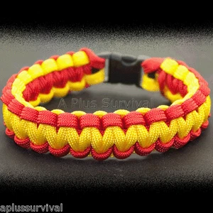 Rosso e Giallo - Bracciale Sopravvivenza Emergenza Corda Paracord 550 LB - Made in USA - Foto 1 di 2