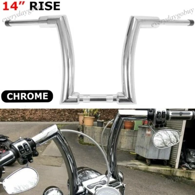 Manillar de barra de suspensión Ape de 2"" de elevación de 14 pulgadas para Harley Road King Softail Sportster Foto 1 de 4