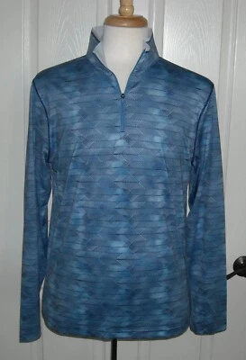 NWT Robert Graham Clubhouse Long Sleeve 1/4 Zip Forman  Shirt Size S Blue  $198 — 第 1/4 张图片