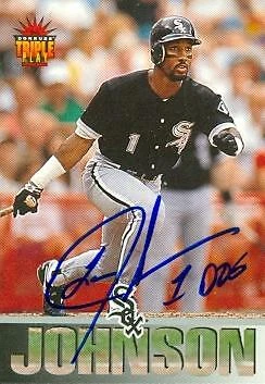 Lance Johnson autographed baseball card White Sox 1994 Donruss Triple Play #266 - Image 1 of 1