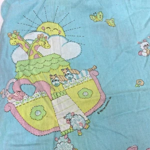 Kendall Company Babybettlaken grüne Tiere Arche Noah Bettwäsche Vintage 1983 - Bild 1 von 5
