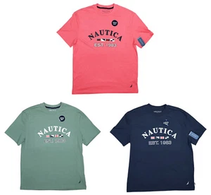 Nautica Logo Graphic Print Relaxed Fit Short Sleeve Crew Neck Men's T-Shirt NWT - Picture 1 of 7