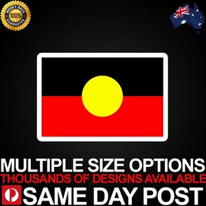 ABORIGINAL FLAG Vinyl Car Sticker Decal Cheap BLM Indigenous Deadly Aussie Pride - Bild 1 von 3