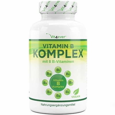 VIT4EVER Vitamina B Complesso 365 Compresse (vegane) B1 B2 B3 B5 B12 + Biotina + Acido Folico