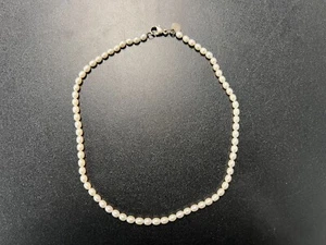 Tiffany & Co. Classic 5mm White Pearl Necklace & Sterling Silver Clasp / Tag 16” - Picture 1 of 5