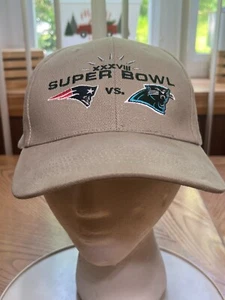 SOMBRERO COLECCIONABLE SUPER BOWL XXXV111 PATRIOTS VS PANTHERS BEIGE - Imagen 1 de 5